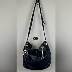 Michael Kors Black Leather Shoulder Bag